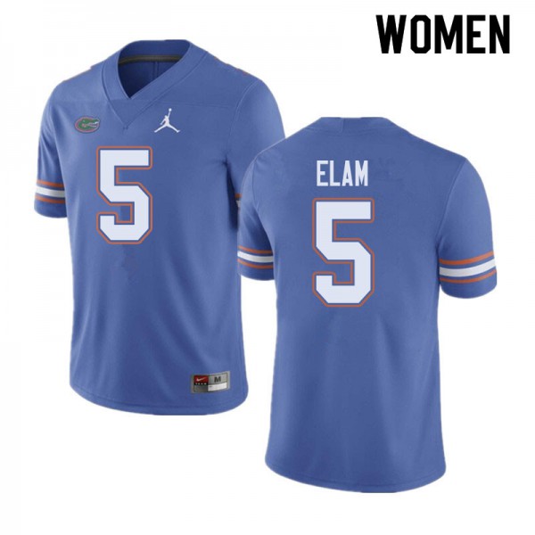 Jordan Brand Women #5 Kaiir Elam Florida Gators College Football Jerseys Blue